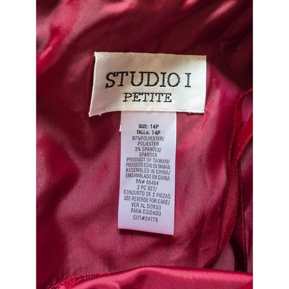 Studio I Womens Petite Sleeveless Red Sheath Dress Size 14P - Picture 5 of 7